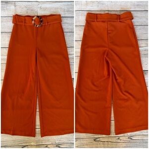 Jules & Leopold Terracotta Orange Rust 70s Style Trousers Cropped Pants Size XS